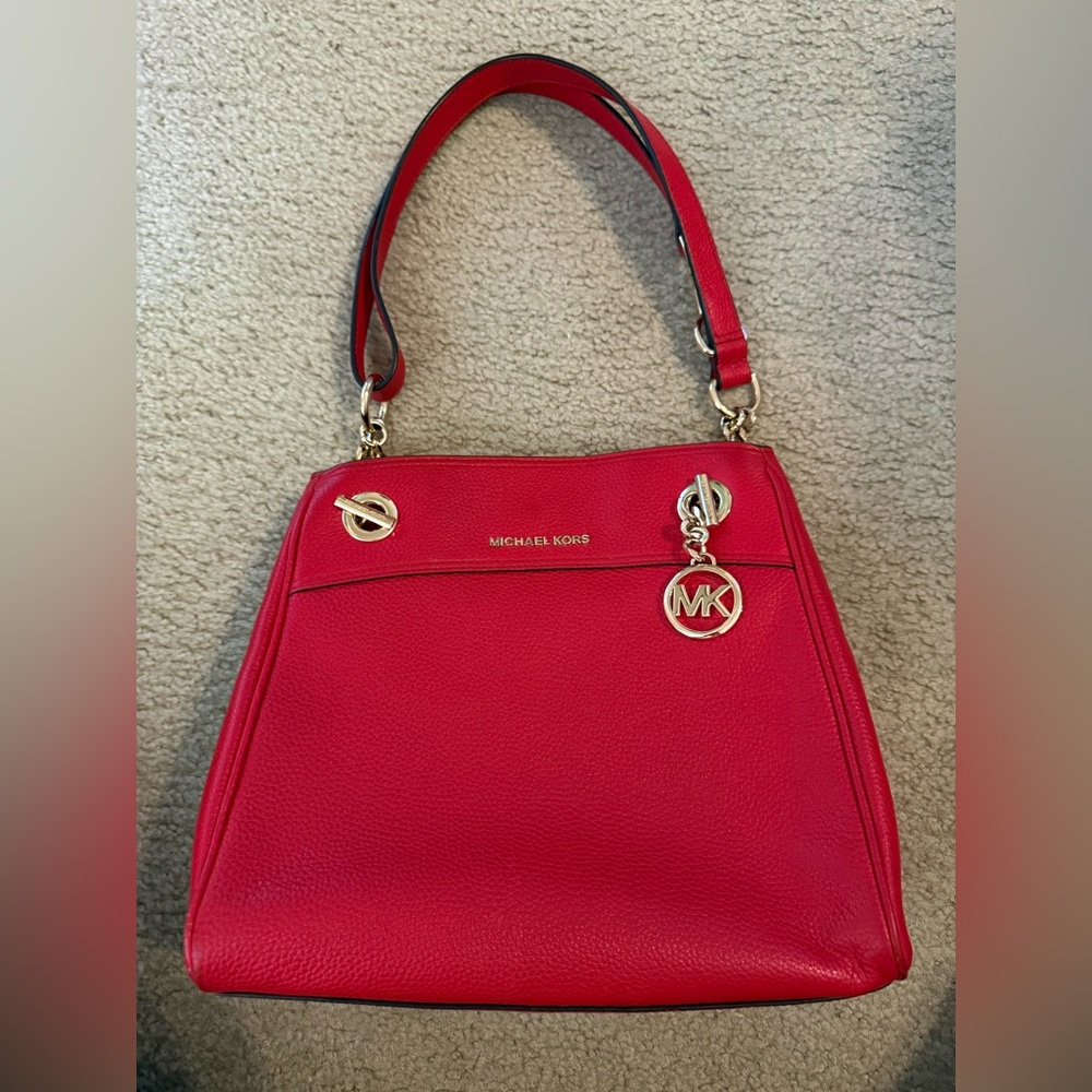Michael Kors Vibrant Red Shoulder Bag.  Used once!